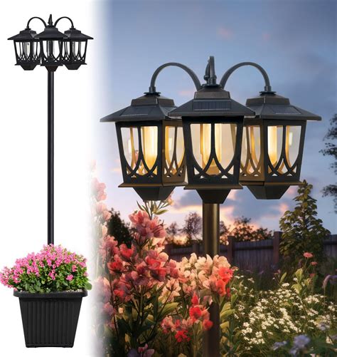 solar lamp post planter|Iba pa.
